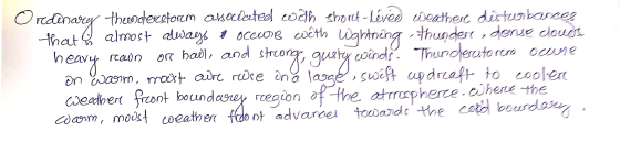 Oredenary theeaderstorem aysoceceted with short-leves weather distus boscos that almost always ocewie with lightning-thundert