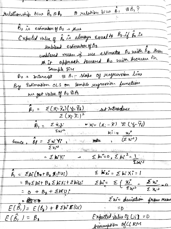 tulationship bw Boo Bo & relation blue B & B, ? Bo is estimate of Bo thus Expected value of ßo is always equal to Bo if so is