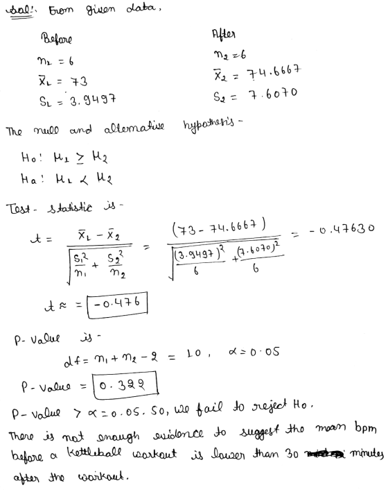 sals from gisen data, Before After Na zb My =6 XL =73 X2 = 74.6667 S₂ = 7.6070 SL = 3.9497 The null and alternative hypothesi