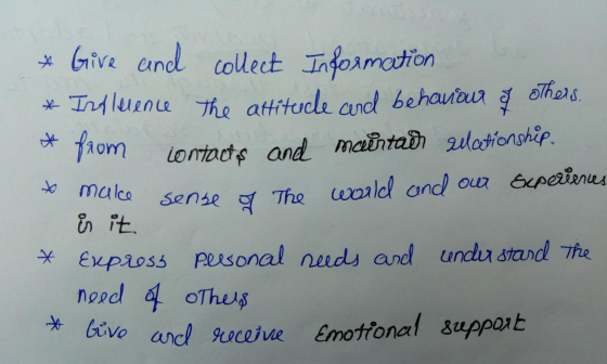 * Give and collect Information * Trilerence the attitude and behaviour or others * from contacts and maintain sulationship. t