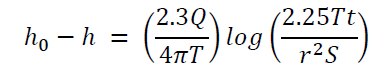 họ - h = 2.3Q 4nT log 2,75 2.25Tt r2S