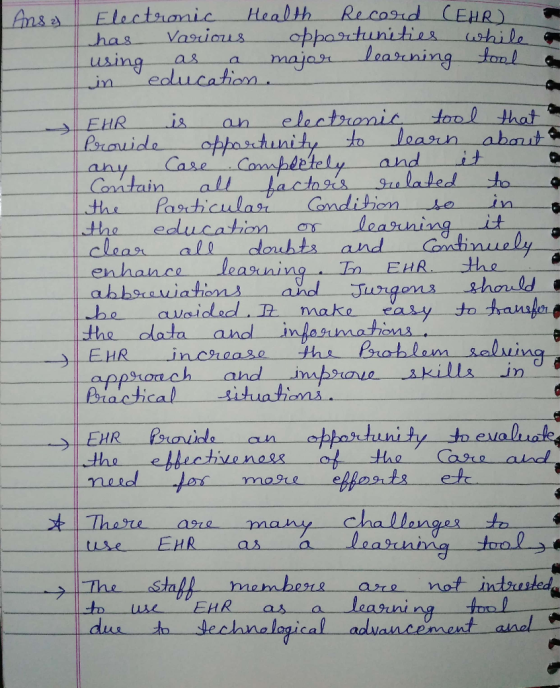 Recosrd CEHR) wshile Electrionic Vasriaus Health Amsa opparrtunities has usmeducatiera jarlearening tonl as in tool that is e