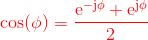 e-jø + ejo cos(0) =