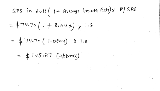 (xae sho) Leo Shi $ - B1 Chogol ) OLKL $ = 8.1 % Comhoog +1) Olonn$ = SPS in 2011( 1+ Average Growth Rate) x Pl SPS