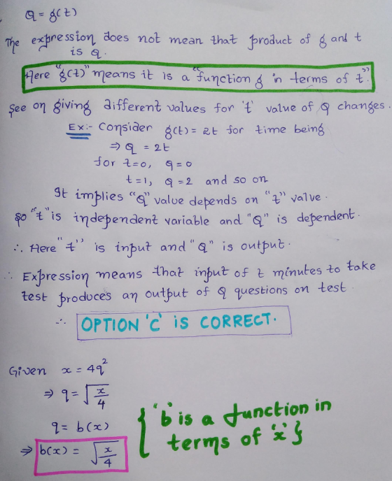 - Q-get) The expression does not mean that product of g and t The ext is a here 8(t) means it is a function of in terms of t