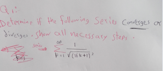 Determine if the following Series Converges of diverges. Show all necessary steps -- serie F = 1 V (16k+1)3