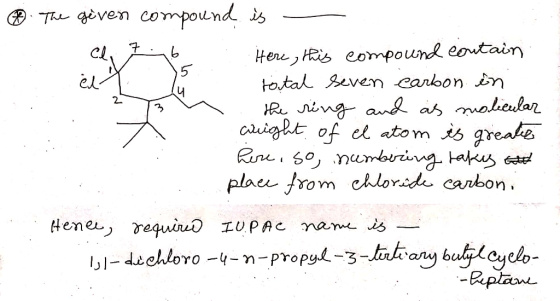Th geven compound s Here , eompound eoutain Hotal Sever earbon bn R ing and as maheulan cauigbt of el atom is greake Rene, 50