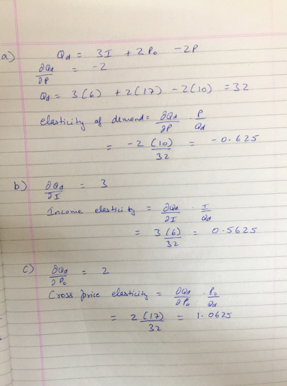 -2P a) 31 + 2 Pa -2 E32 3 C6) t2C1 -2C10) elastiuity af duend as O. 625 - 2 Clo) 3 2 b) elastii t Saceme 3 16) O.S625 32 C 2