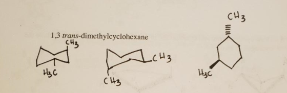 1,3 trans-dimethylcyclohexane CH2 AcH₃ CH3