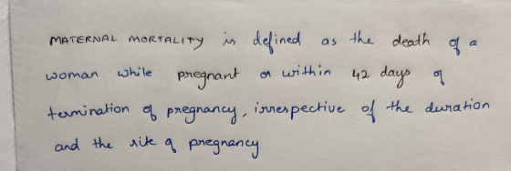 MATERNAL MORTALITY Won Preanan MATERNAL MORTALITY is defined as the death of a woman while pregnant or within 42 days of term