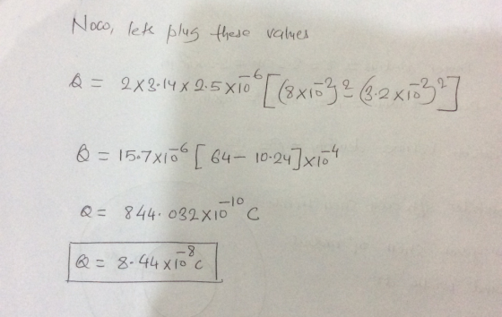 heJe vaves -10 Q= 844, 082X10 C 一8.4474 -g