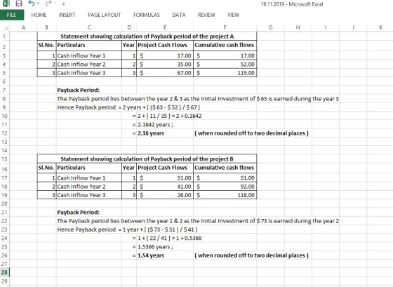 19.11.2019 Microsoft Excel FILE НOМE INSERT PAGE LAYOUT FORMULAS DATA REVIEW VIEW A C D Е G Н К Statement showing calculation