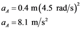 a,0.4 m(4.5 rad/s)
a 8.1 m/s2
2