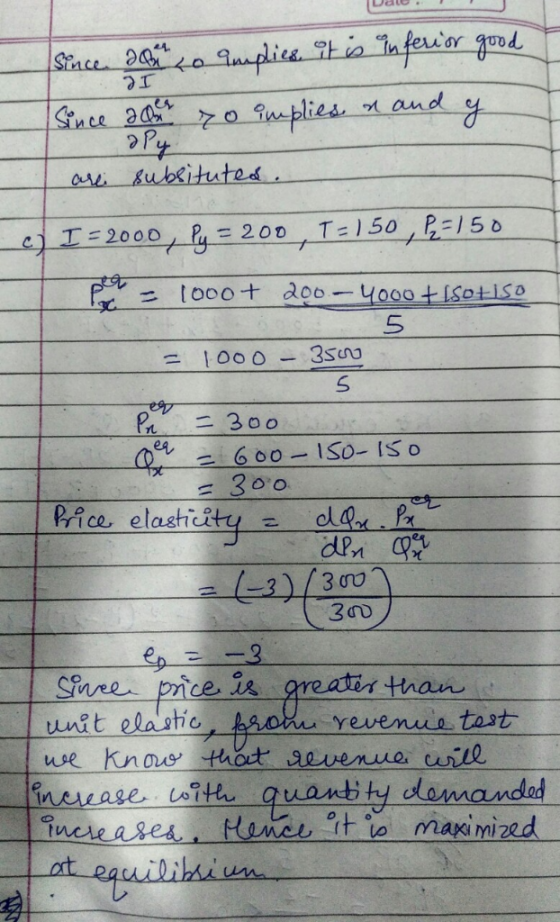 う1 98牛 二300 rt ea 300 price, elasticity = 4 Sinne- pice 12 unt ela stie yevenuo tot ineeaser encs t i maximized