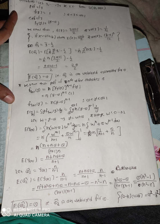 let I.... In be rv. from pdf ufy fly 7= Solysat1 Uco, ott) Edfofy - 2 0 2 OH FY CY ) = (Y-0) the know that E(Y) = 2004 if xuu