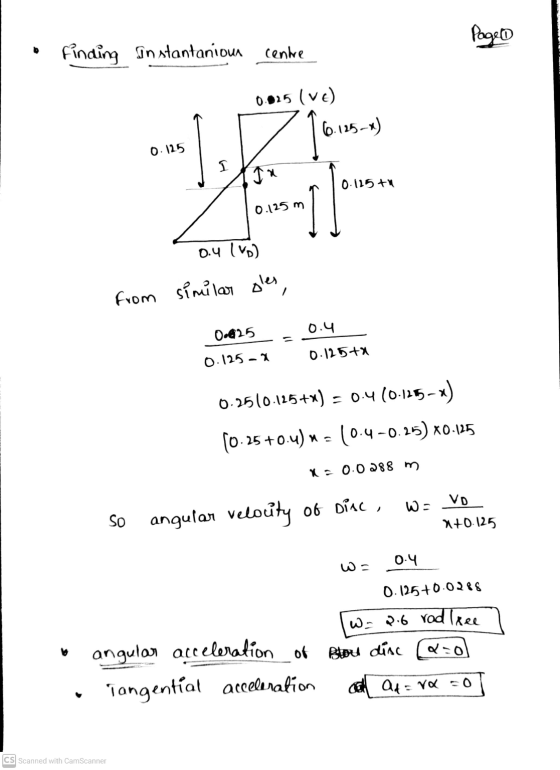 Page Finding instantanioun centre 0.925 (ve) 6.125-~) 0.125 I IT 0.125 +1 0.125 m 04 (V) from similar gles, 0.625 0.4 0.125ta