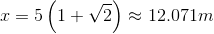 1 = 5 (1 +V2) – 12.071m