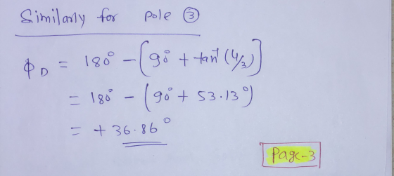 pole Similarly for po = 180-(g: + towe (9 got 53.13 - 180° 9 - + 36.86 Page-3