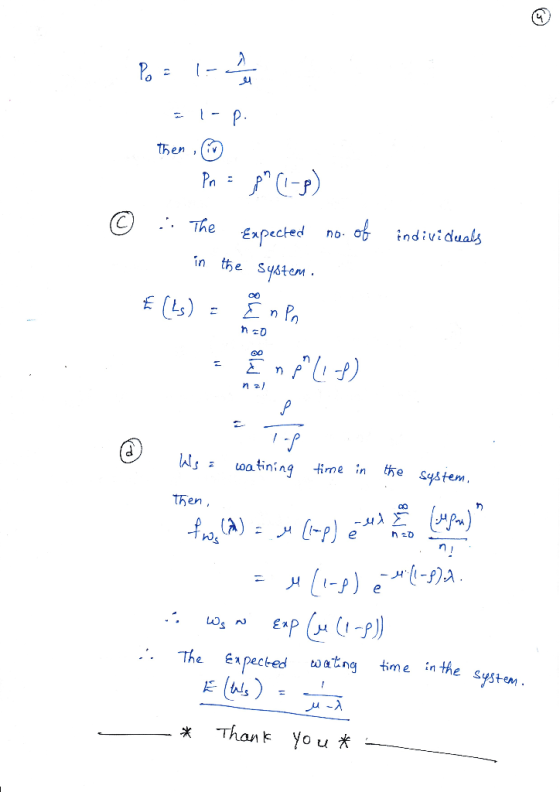 env C.. The individuals e xpected nd in the System :S) System tHen The expected aatng time :n the s ystem Thans Yo u *