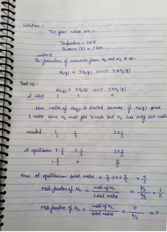 - Solution - The given values are - Heteroffiffiffi Temperatury = 500K Pusswu (P) z 1 bau reaction of The “fastmation of ammo