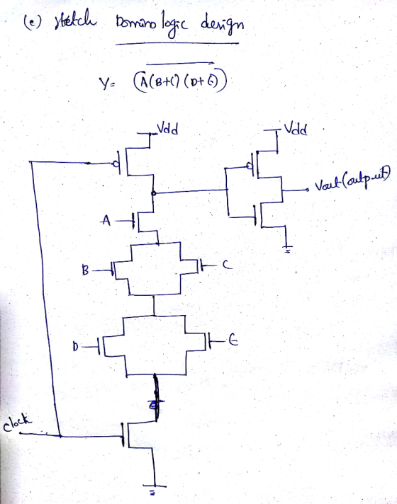 ... (e) Hatch Domano logic design Y: AC8+7 (pt 65) Vout (output? clock