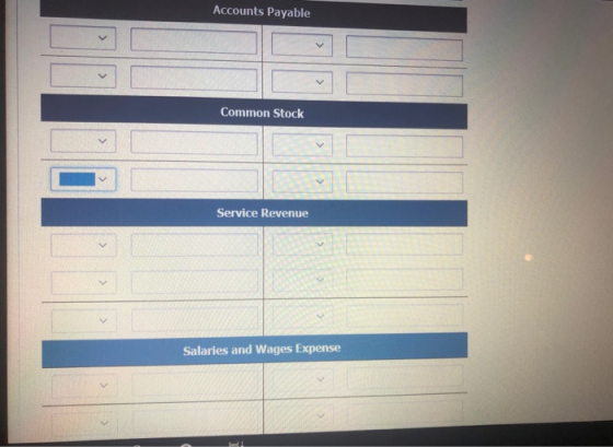 Accounts Payable Common Stock Service Revenue Salaries and Wages Expense