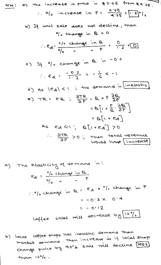 NW : al , N incre a s e in Pmce 4,0,05 from 44% n crease im 25 0 c〉 과 % change.ma . -0.2 P.39 tmerease a Tme elasticit ed--%