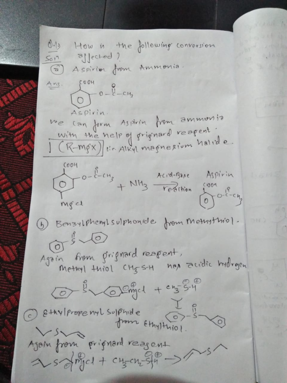 +he ollowing Conversien How in lected Aspirtm rem Ammonia So11 CGOH Ans 0-C CH2 Aspirin Canerm As pirin m ammon ia with the n