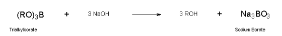 (RO)3B +3 NaOH 3 ROH Na, ВОЗ + Trialkylborate Sodium Borate