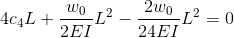 2wo 4c4L + Wo -L 2 EI L2 0 24EI