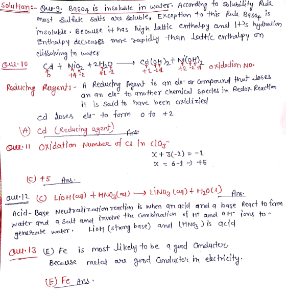 Solution + 2 -241 lo +4 -2 Fon:- Qub.9B9504 is insoluble in water. According to Solubility Rule most Sulfate scelts are solub