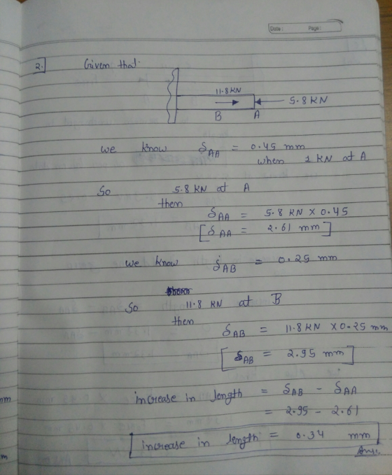 Date Page 11-8 RN we knau 5.8 kN d then So we know So then A B nm In Greahe in a-35- 良寸ナ :34mm