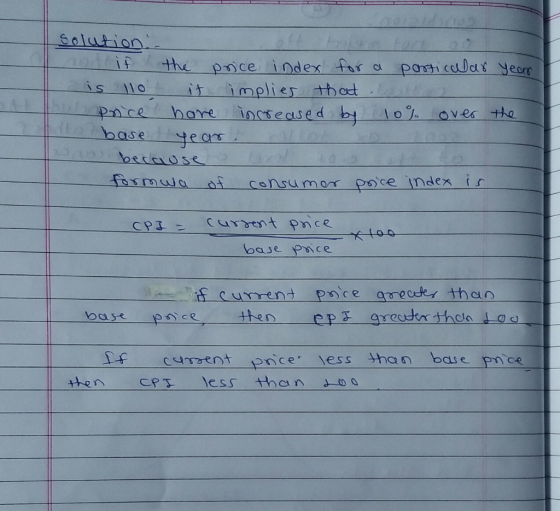solution if the price index for a particular year is 110 it implies that loniloo price have increased by log do base base yea