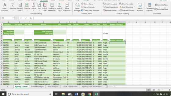 Trace Precedents c Trace Dependents Show Formulas A. Error Checking. Calculate Now Calculate Sheet Use in Formula Watch Calcu