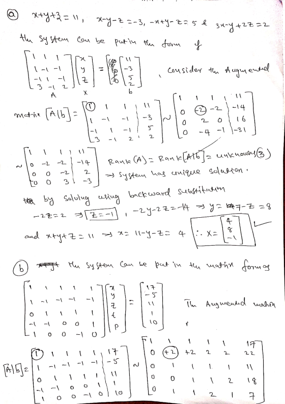 Х+4+3 = 11, --t -3, -1+1- Ecs & 3-4+21 22 the system can be put in the form f -3 въ% 96 consider the Augu lented с. \ X b -14