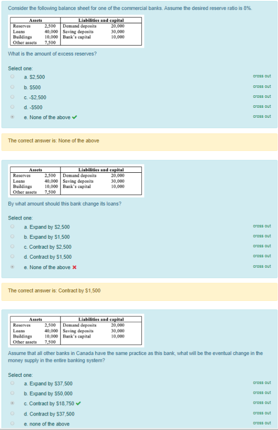 Consider the following balance sheet for one of the commercial banks. Assume the desired reserve ratio is 8% Assets Reserves