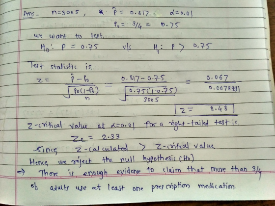 Ans ux twaht to tegt 0. 067 o.0078991 o. S17-07-S 乙 300 S 2 8.4 8 2cl 2e2.33 Hence we ntieit the null hypothesic (Ha) Thee i