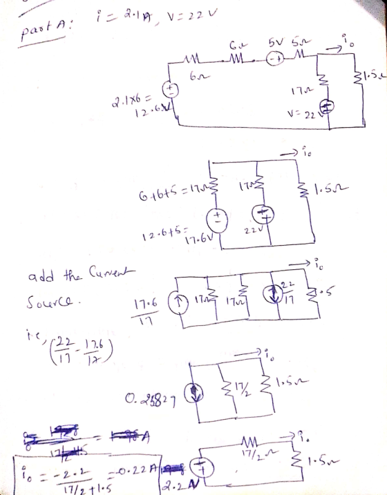 A = doing VE22 U part A 1. Gil 5v sro MMDM I br 1 31.5.2 Q.1 x6 = 12-6347 V=223 الول w Žlisor 6+6+5=111} 12.6+5 = - 17.6V add