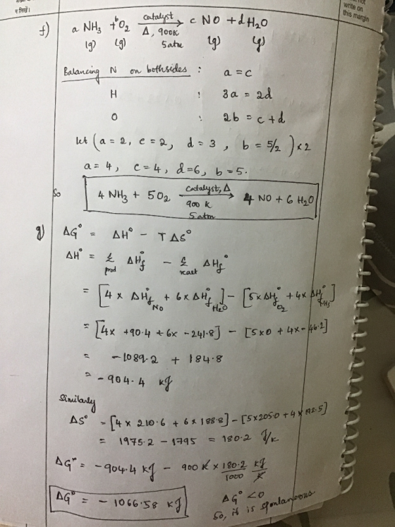 HH ULO a fare write on this margin - a NH₃ to catalyst No +2H₂O 19) (9) Satu 19 9 Balancing N on bothsides : a=c. 3a = ad & a