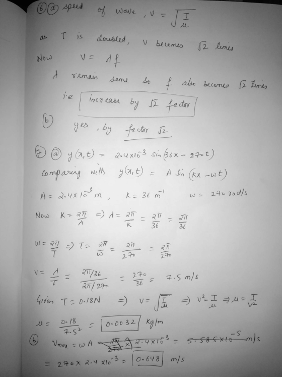 @ speed of wave ,o= I as u becomes 12 times Now I is doubled U= df remain same d so f also becomes 12 Renes ie increase by a