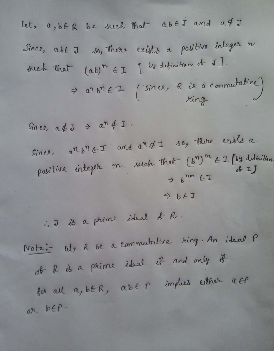 let, aber be such that abt I and att Since, such abt I so, there that labin & I annel exists a positive integer n 1 by defini