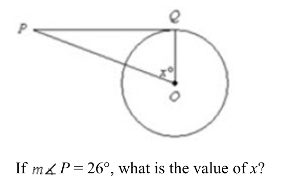If m4 P= 26°, what is the value of x?