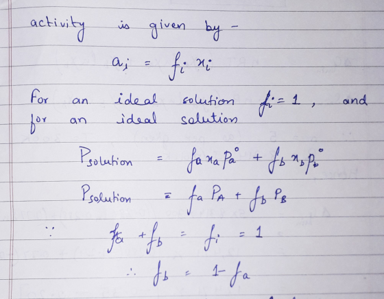 s van ackiuty aj for ideal and Colution an ideal solution an Proluhion fa ra Pa Potahon 1
