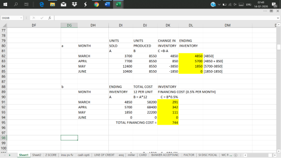 | 0 = a = 3 3 4 5 W ? v L 1 ENG 02:49 14-02-2020 26 DG98 - DF DG DH DI DI DK DL DM UNITS SOLD MONTH MARCH APRIL MAY JUNE UNIT