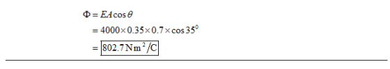 = 4000x 0.35x 0.7x cos 35。 -8027Nm2/C