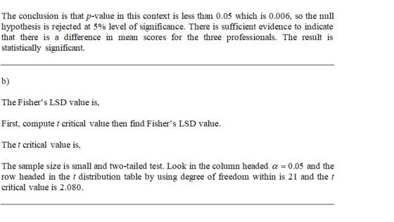 The conclusion is that p-value in this context is less than 0.05 which is 0.006, so the null hypothesis is rejected at 5% lev