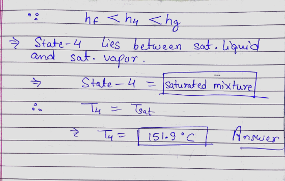 he hyhg ies between at. Laud State-4 amd Sat. vafOr Saturated mixture State- 4 sat 151-9 C Jer Им
