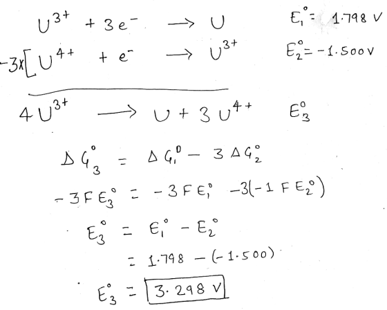 U3+ 3 e 1.748 V -3U 4 e E,-1.S0ov し3メ 4U3+ U 314+ U A G. 3 A G 2 3 F E -3-1 FE) 3FE e - E 1798- 1-500) 3. 29 8 V