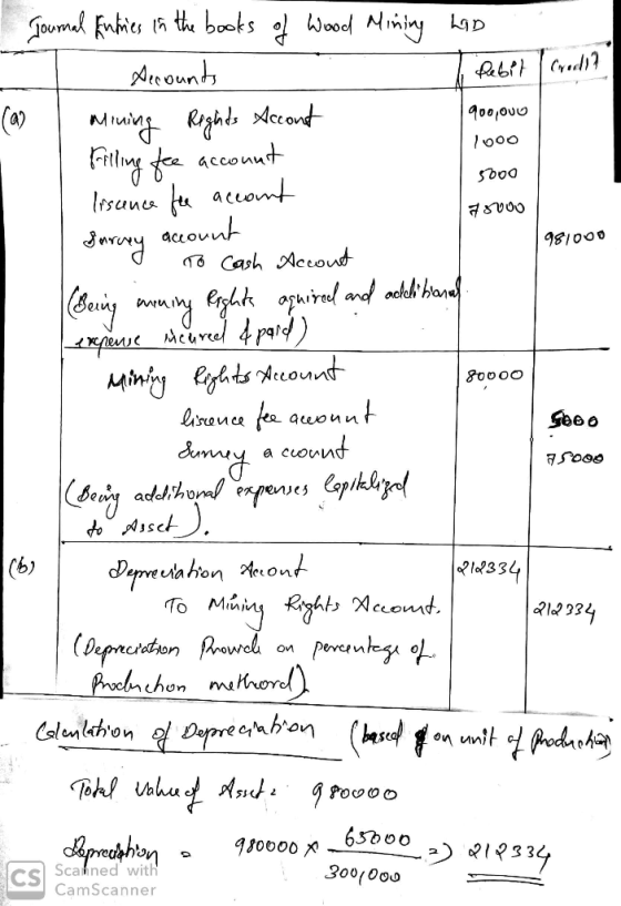 Rebit Credit 1000 5000 78000 Sarney account 981000 80000 Journal Entries in the books of Wood Mining his Accounts Mining Righ
