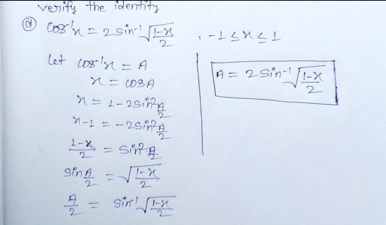 @ Costu = verify the identity n=2sinin -laust 2 A = 2 sin let cogoln = N=COSA n = 1-esina not =-zsina 1- sina 2 2 sing = ta s